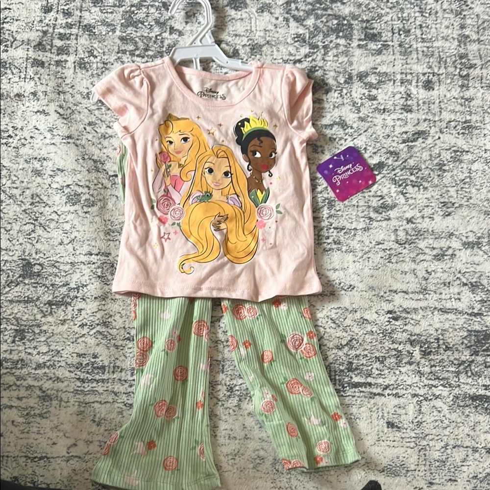 Disney Princess Kids Pajamas - Pink and Green